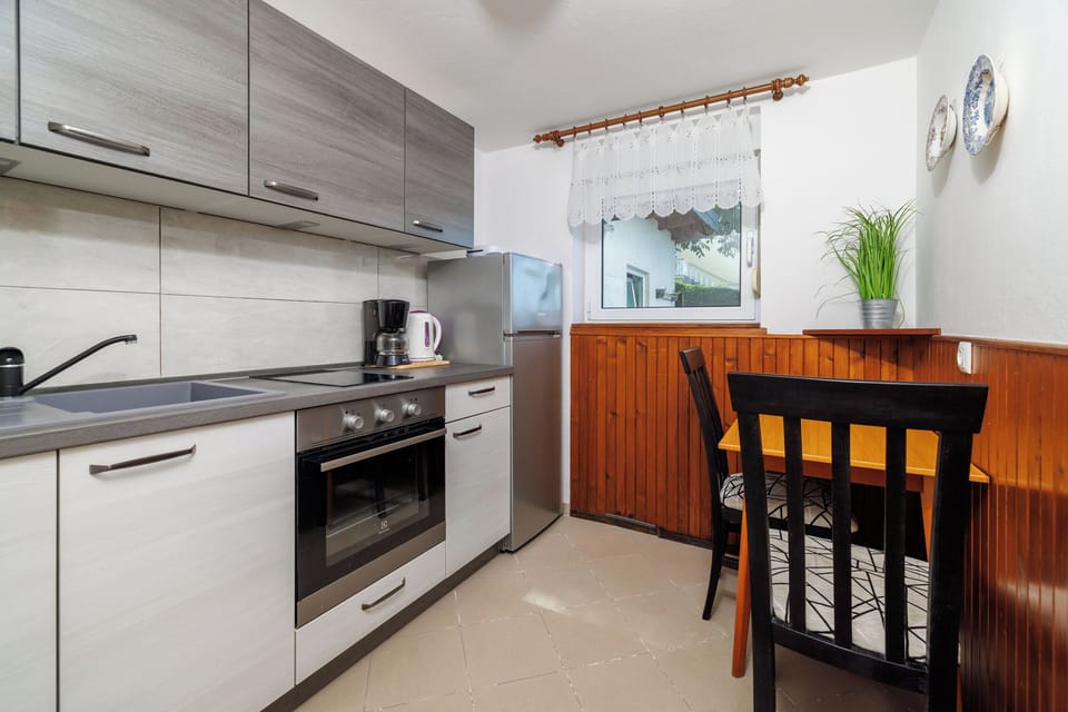 Apartment (A1) | Private kitchen | Fridge, oven, stovetop, dishwasher