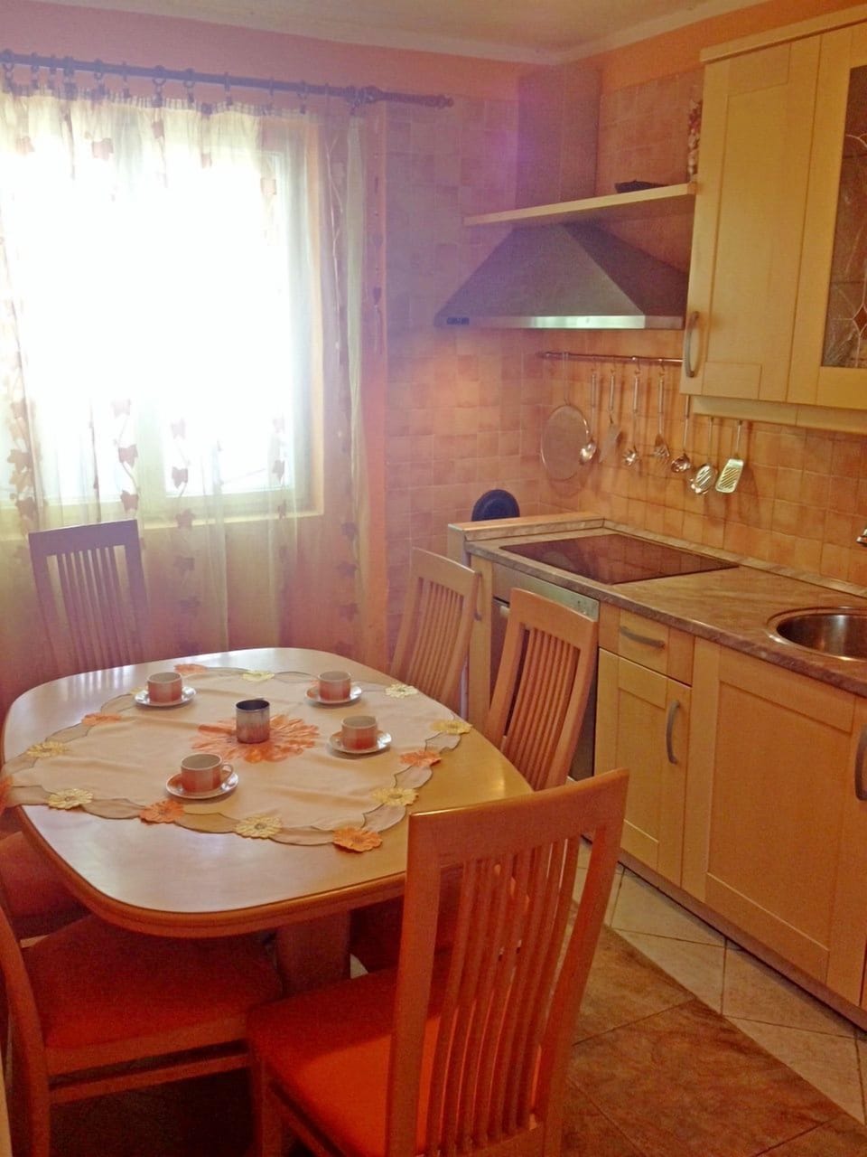 Apartment (A1) | Private kitchen | Fridge, microwave, oven, stovetop