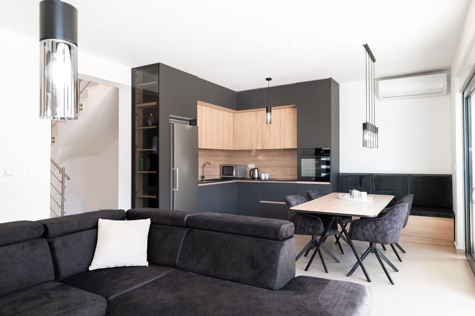 Villa | Private kitchen | Fridge, microwave, oven, stovetop