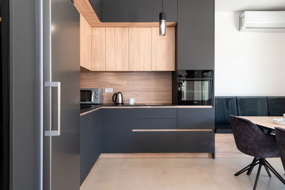 Villa | Private kitchen | Fridge, microwave, oven, stovetop