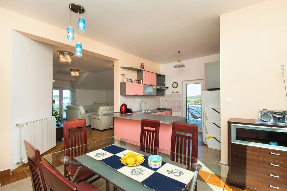 Apartment (A1) | Private kitchen | Espresso maker, fridge, microwave, oven