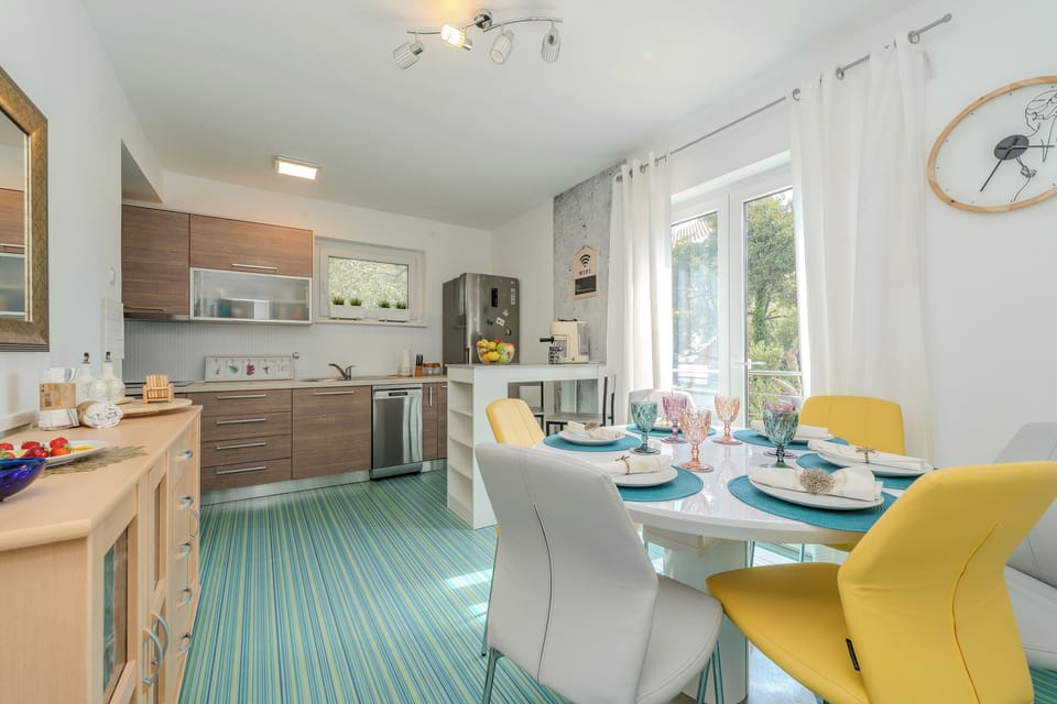 Villa | Private kitchen | Fridge, microwave, oven, stovetop