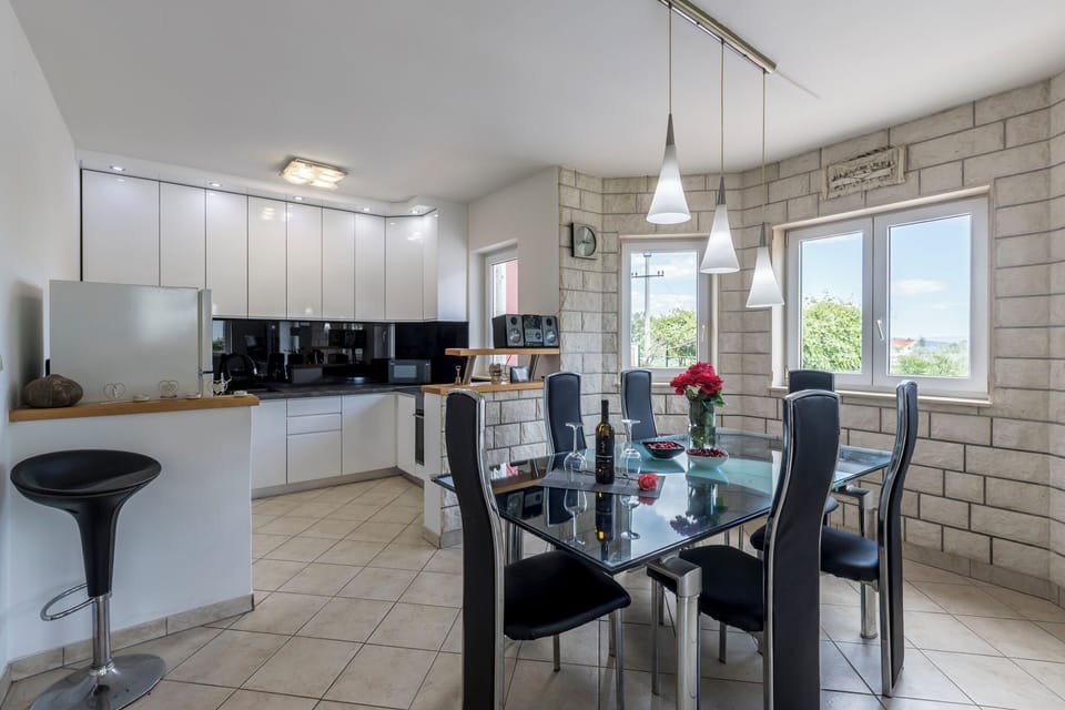 Villa | Private kitchen | Espresso maker, fridge, microwave, oven