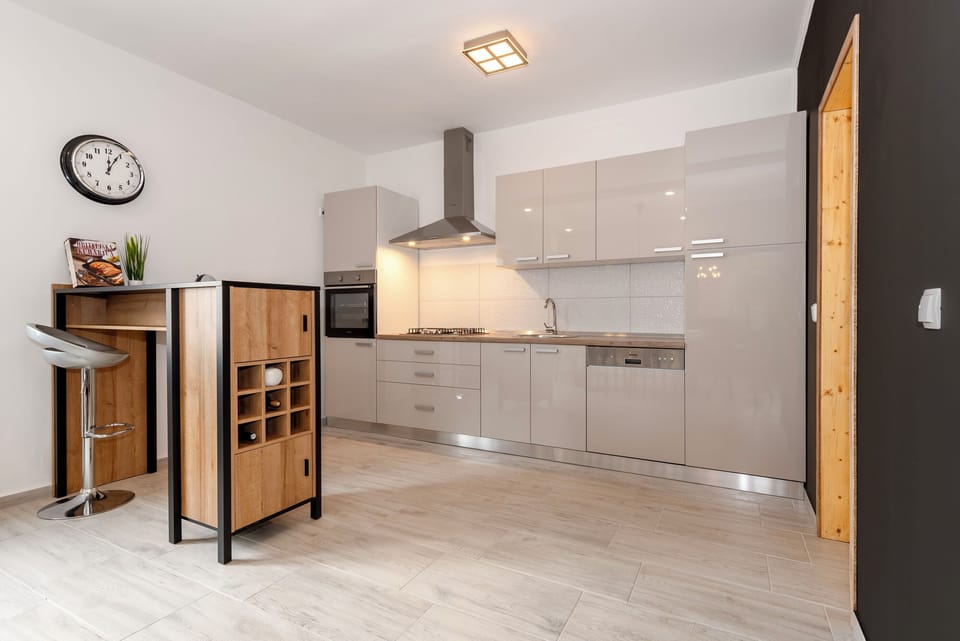 Villa | Private kitchen | Espresso maker, fridge, microwave, oven