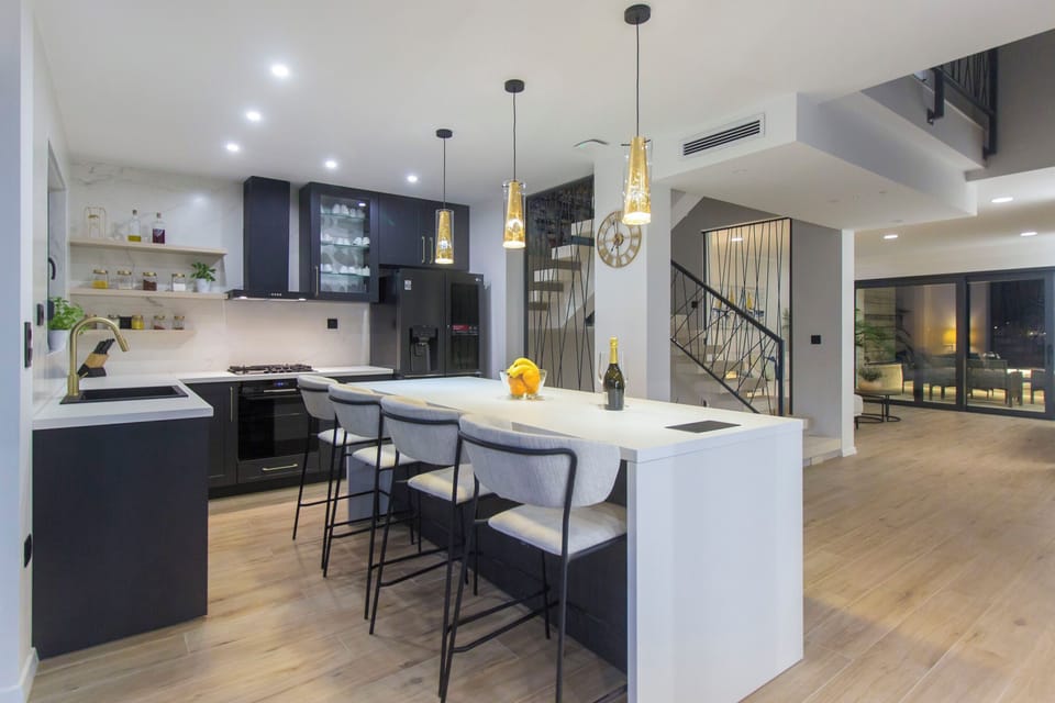 Villa | Private kitchen | Espresso maker, coffee/tea maker, fridge, microwave