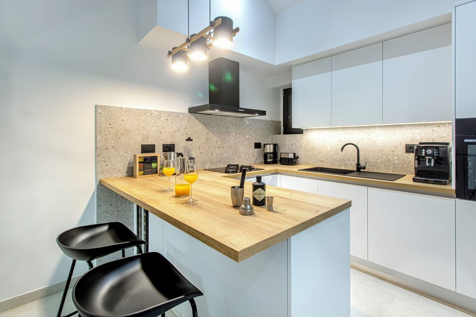 Villa | Private kitchen | Fridge, microwave, oven, stovetop