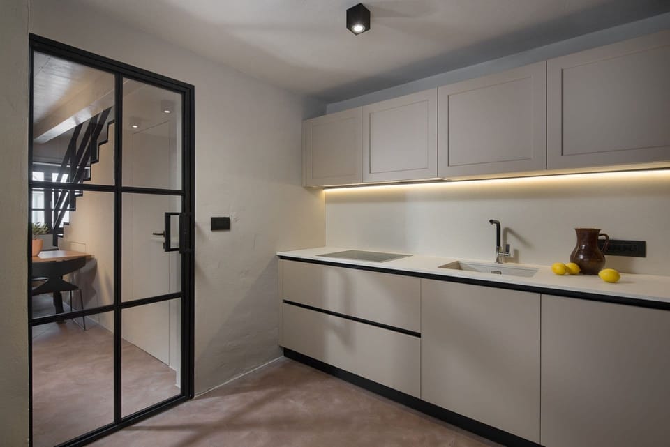 Villa | Private kitchen | Fridge, microwave, oven, stovetop