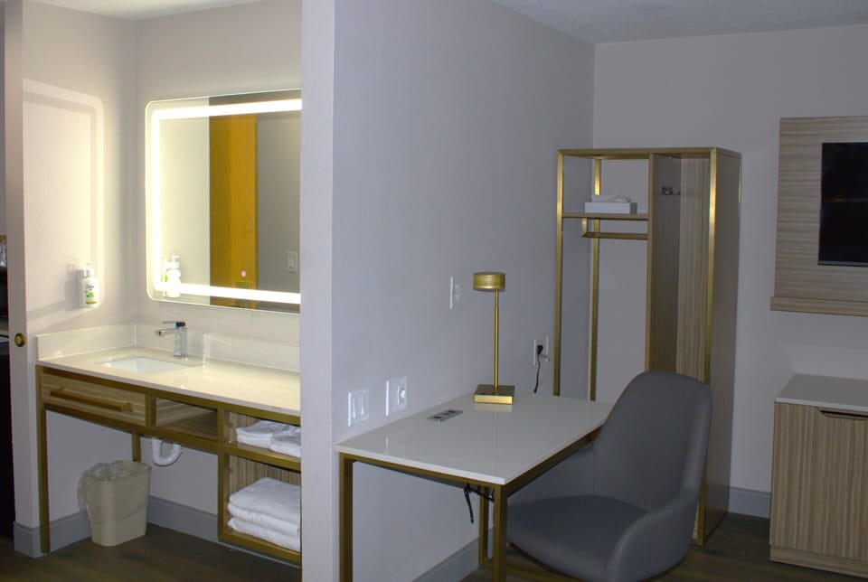 Deluxe Studio Suite, 1 King Bed, Non Smoking | Living area | TV