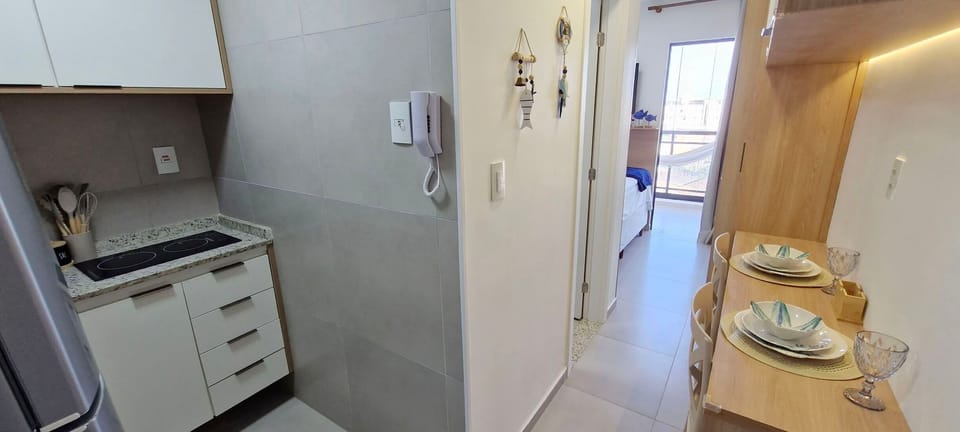 Apartment | Private kitchen | Fridge, microwave, stovetop, blender