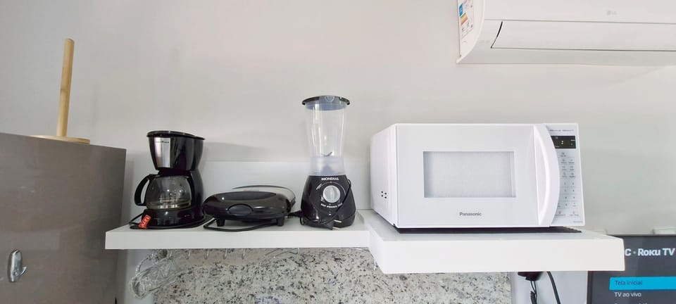 Apartment | Private kitchen | Fridge, microwave, stovetop, blender