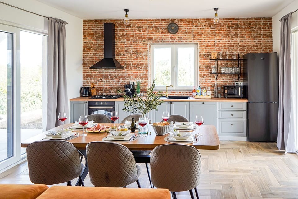 Villa | Private kitchen | Fridge, microwave, oven, stovetop