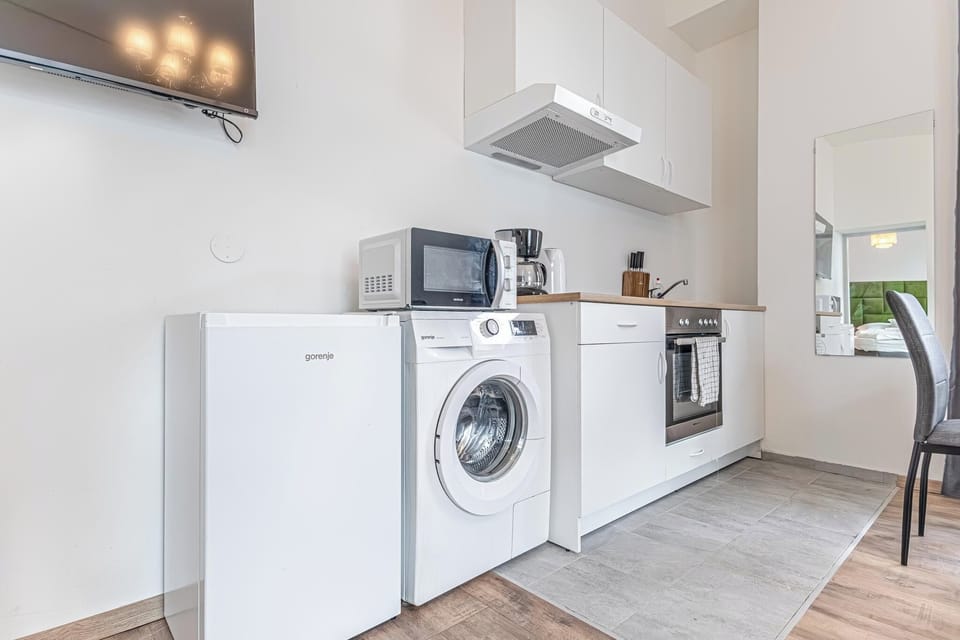 Basic Apartment | Private kitchen | Mini-fridge, microwave, oven, stovetop