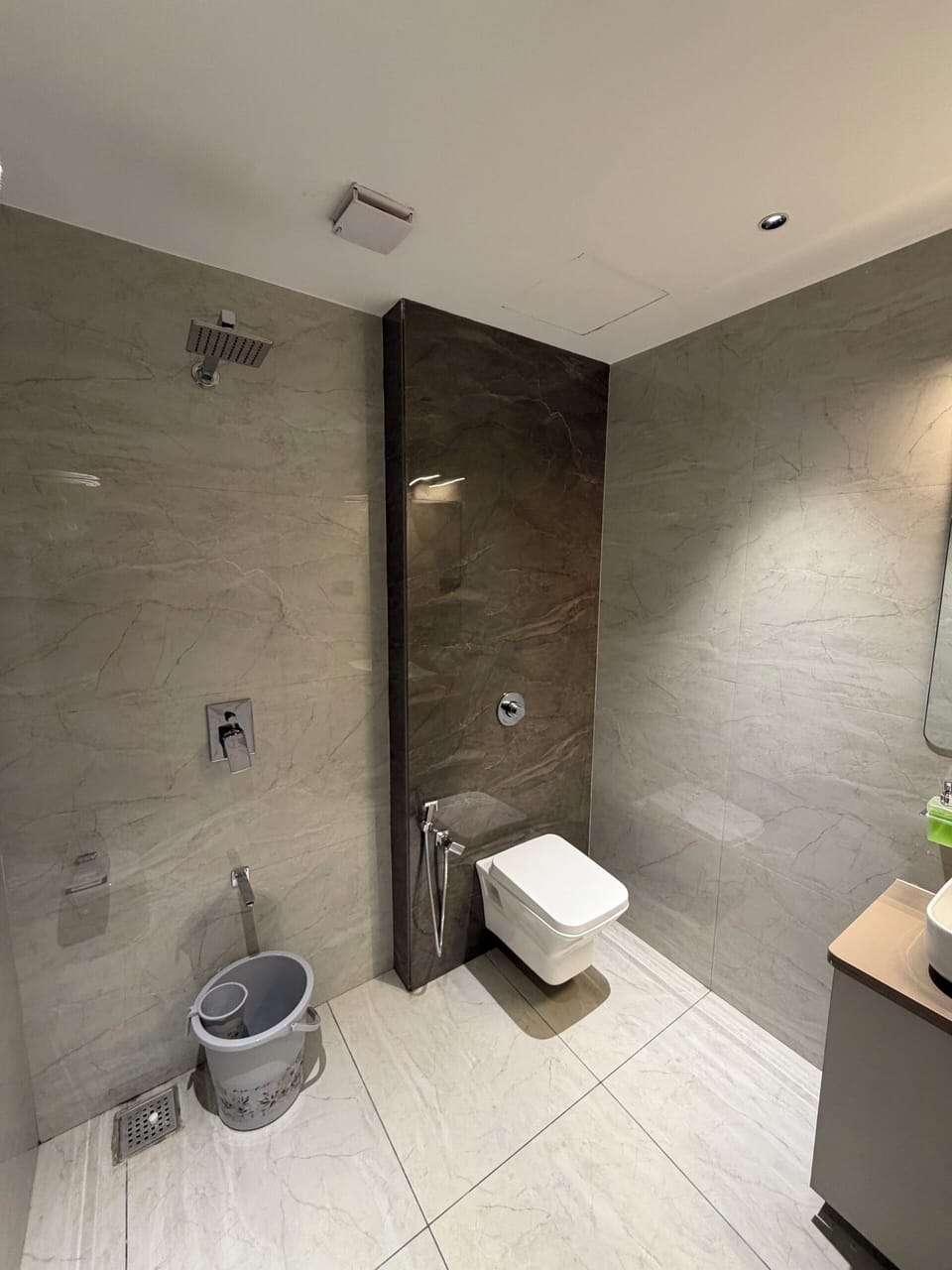 Shower, soap, shampoo, toilet paper