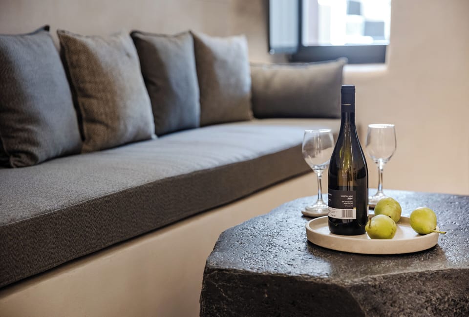 Aurelia Suite | Living area | 42-inch flat-screen TV with satellite channels