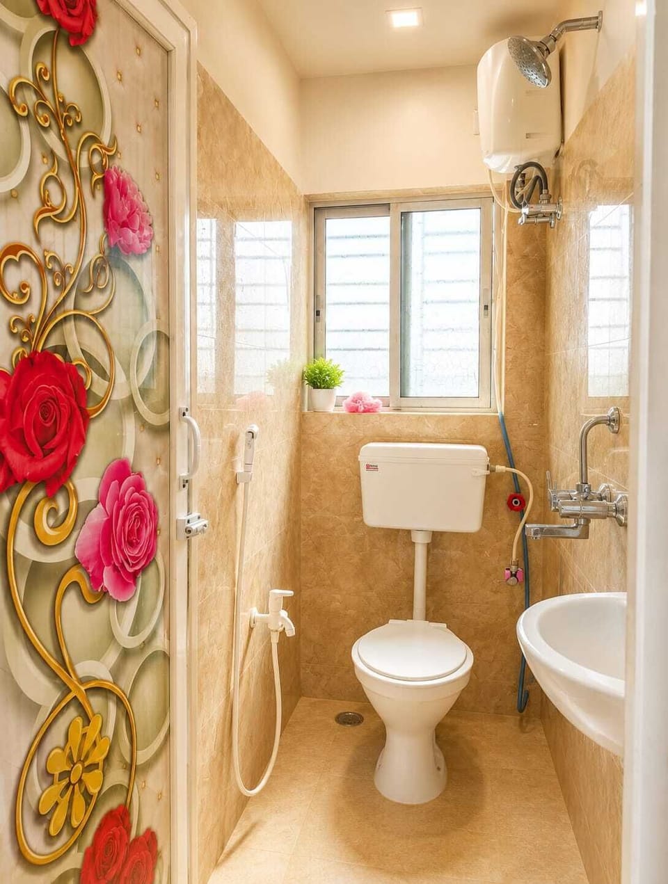 Separate tub and shower, spring water tub, rainfall showerhead