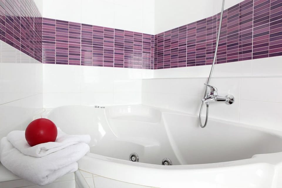 Deluxe Double Room | Bathroom | Hair dryer, towels, soap, shampoo