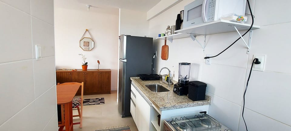 Basic Apartment | Private kitchen | Fridge, microwave, oven, blender