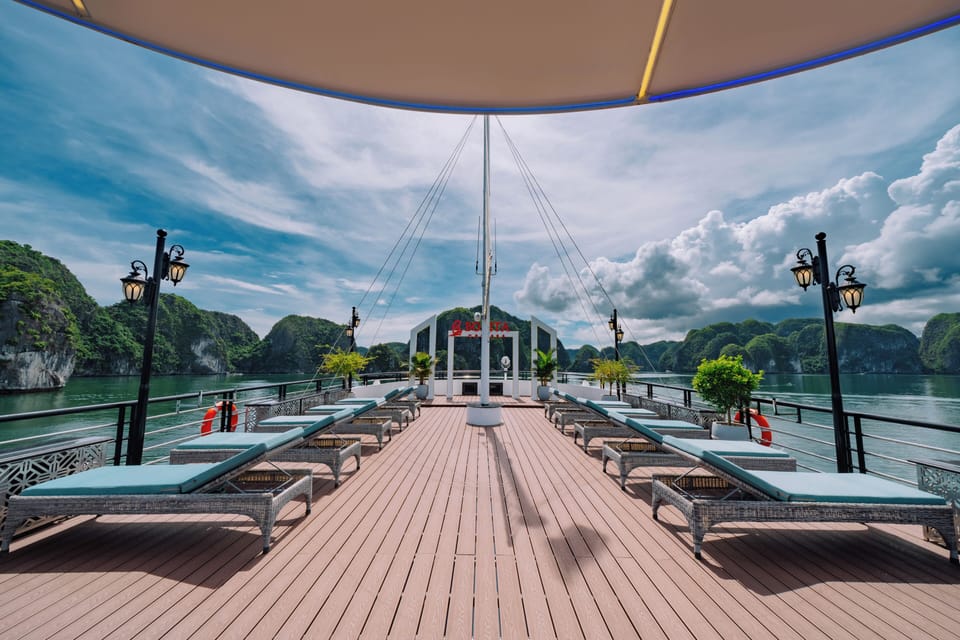 Bonita Halong Cruise Docked boat in Vietnam