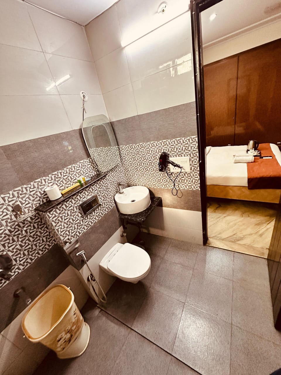 Free toiletries, hair dryer, slippers, towels