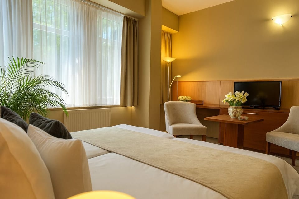 Twin Room, Courtyard View | In-room safe, desk, blackout drapes, free WiFi