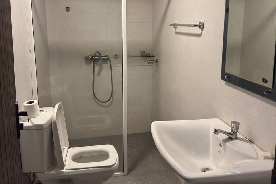 Standard Double Room, Pool View | Bathroom | Shower, towels, soap, toilet paper