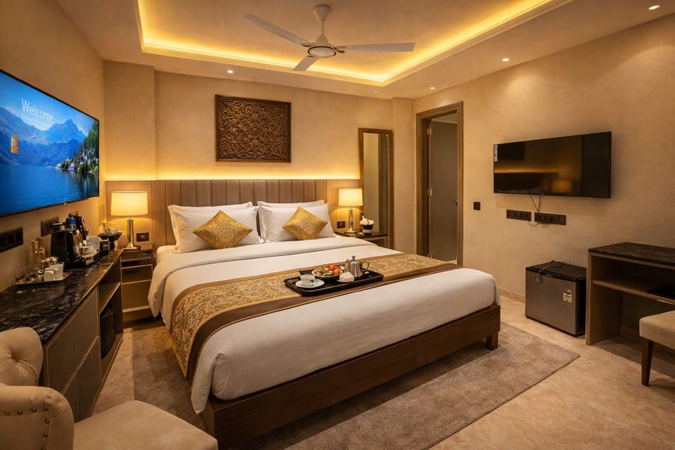 Junior Studio Suite | Egyptian cotton sheets, premium bedding, desk, laptop workspace
