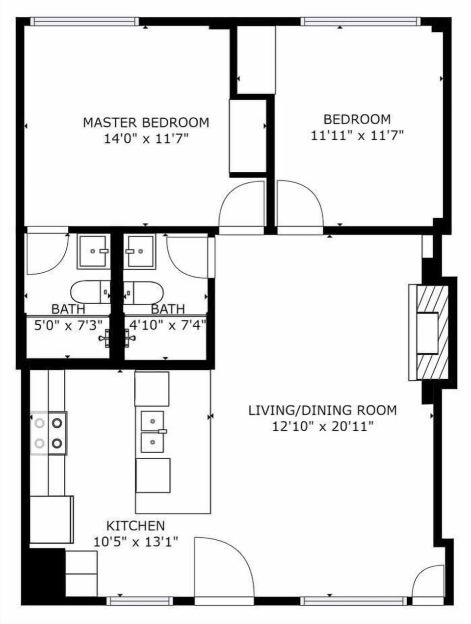 Condo, 2 Bedrooms | Floor plan