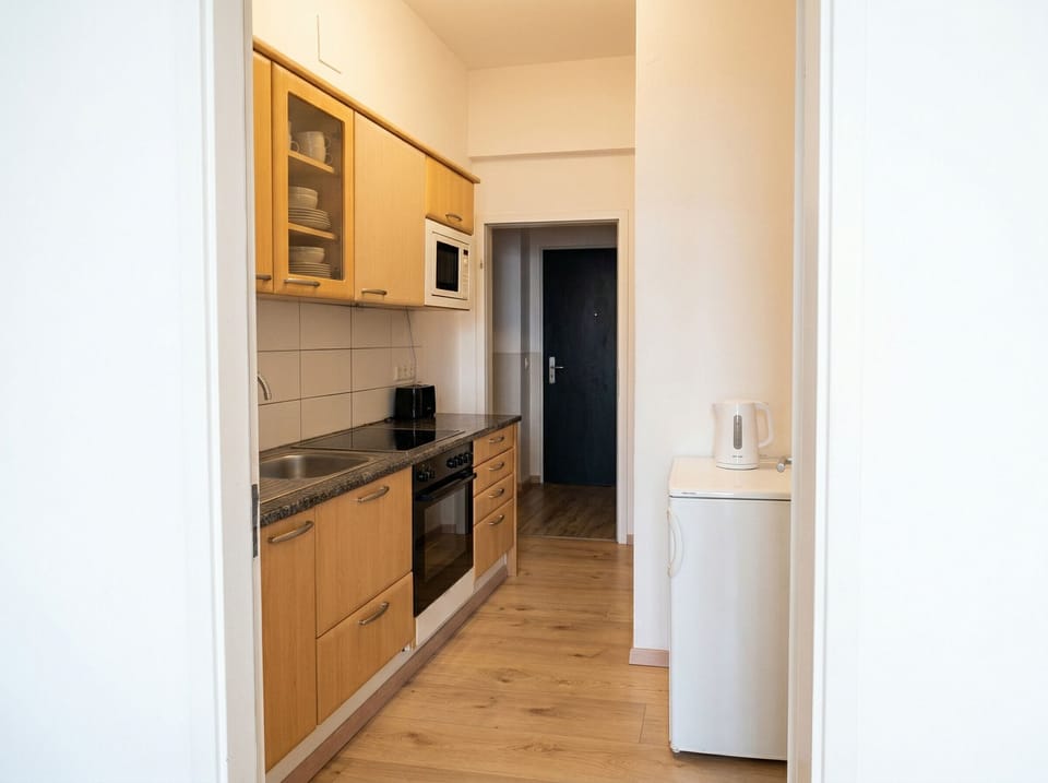 Basic Apartment | Private kitchen | Oven, stovetop, cookware/dishes/utensils
