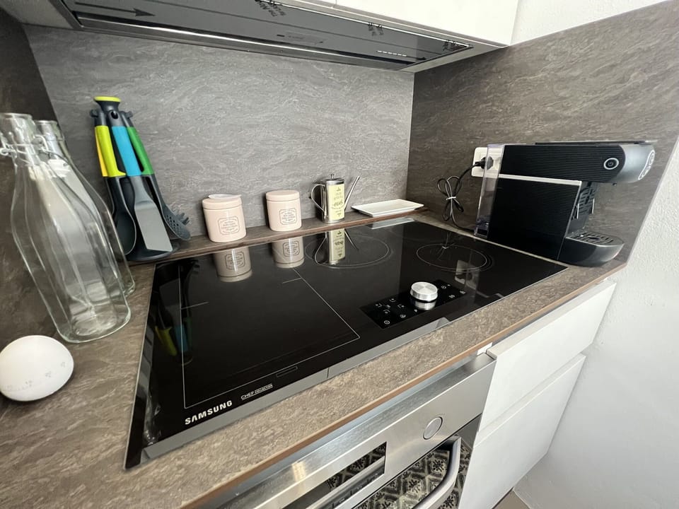 Apartment (3 Bedrooms) | Private kitchen | Fridge, microwave, oven, stovetop