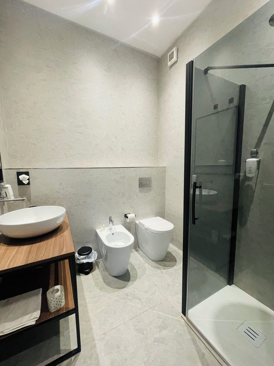 Deluxe Double Room | Bathroom | Shower, hair dryer, bidet, towels