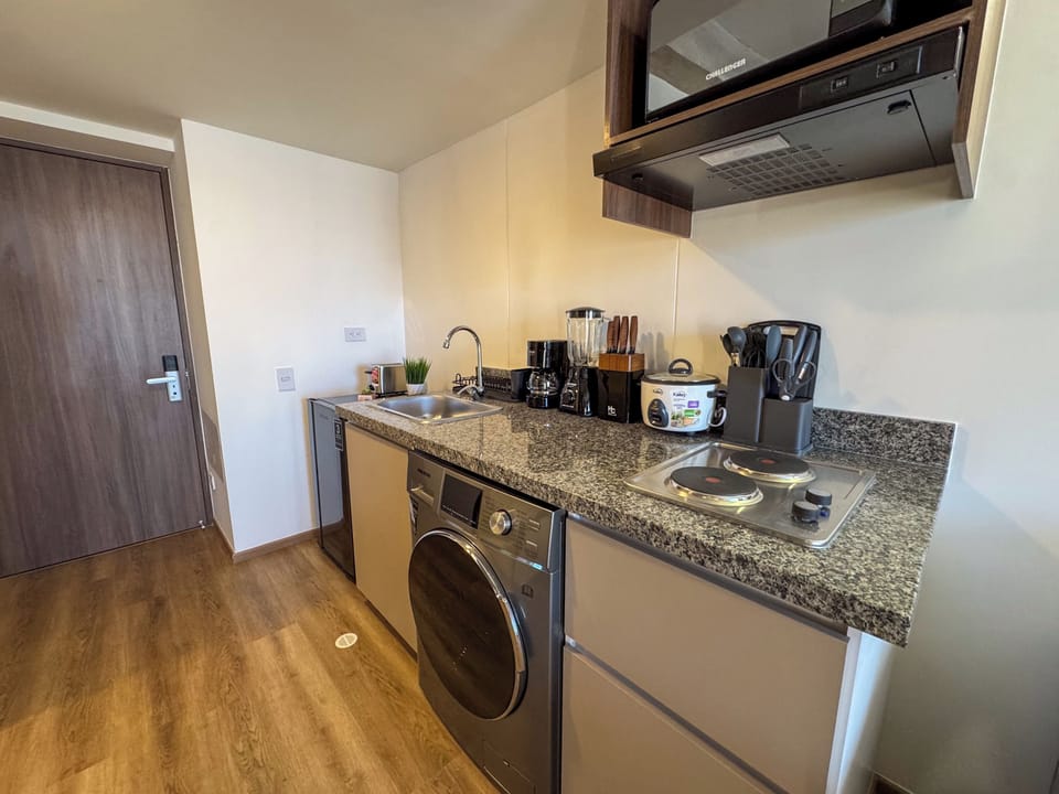 Design Loft, 1 Double Bed, Kitchen, City View | Private kitchen | Mini-fridge, microwave, stovetop, dishwasher