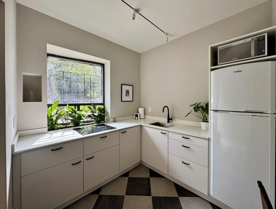 Classic Apartment | Private kitchen | Fridge, cookware/dishes/utensils