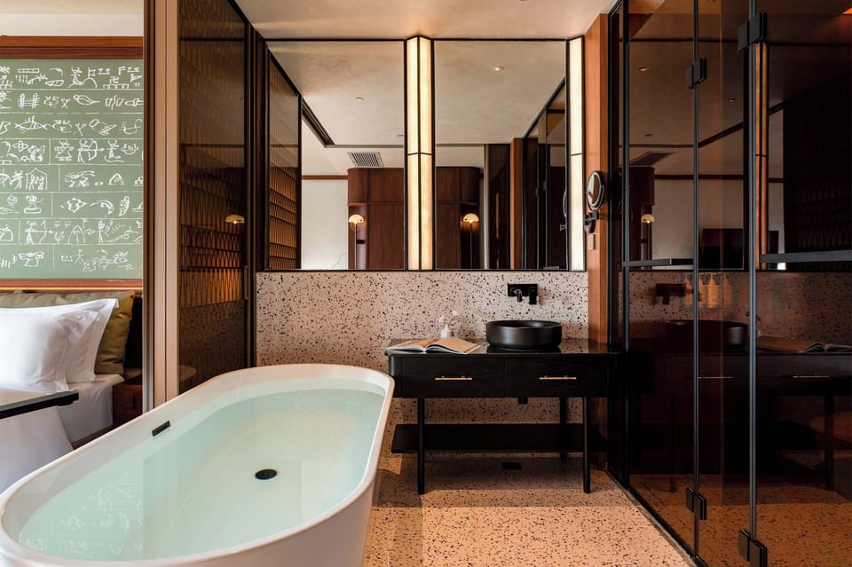 Luxury Double Room, Garden View | Bathroom | Free toiletries, hair dryer, bathrobes, slippers