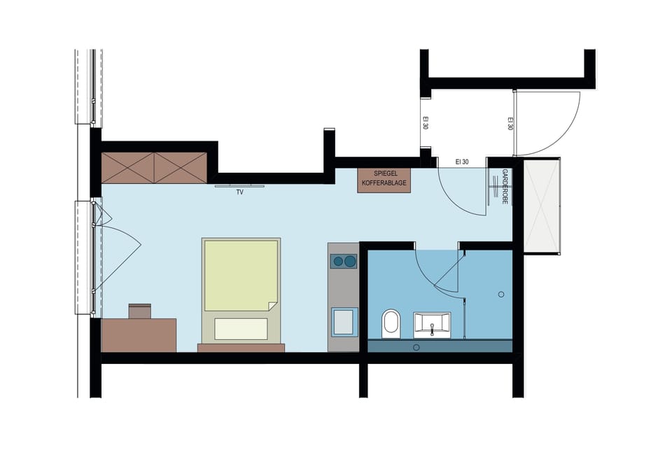 One Room Apartment   | Desk, soundproofing, iron/ironing board, free WiFi