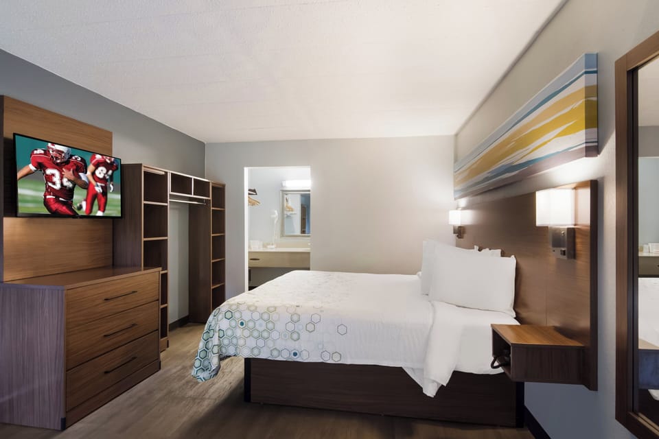 Suite, 1 King Bed, Non Smoking | 1 bedroom, desk, laptop workspace, blackout drapes