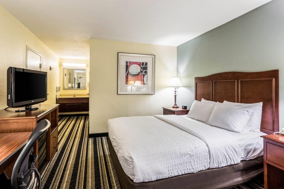 Room, 1 King Bed, Non Smoking | Desk, blackout drapes, iron/ironing board, free cribs/infant beds