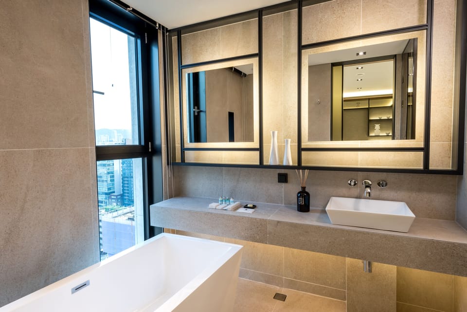 Shower, free toiletries, hair dryer, bathrobes