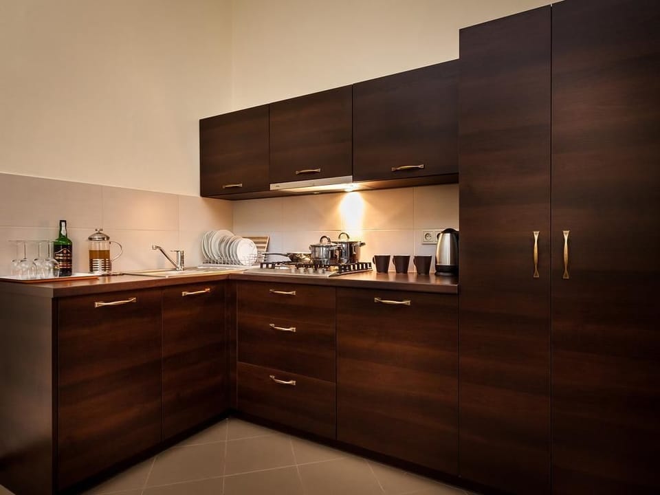 Deluxe Apartment | Private kitchen | Fridge, electric kettle