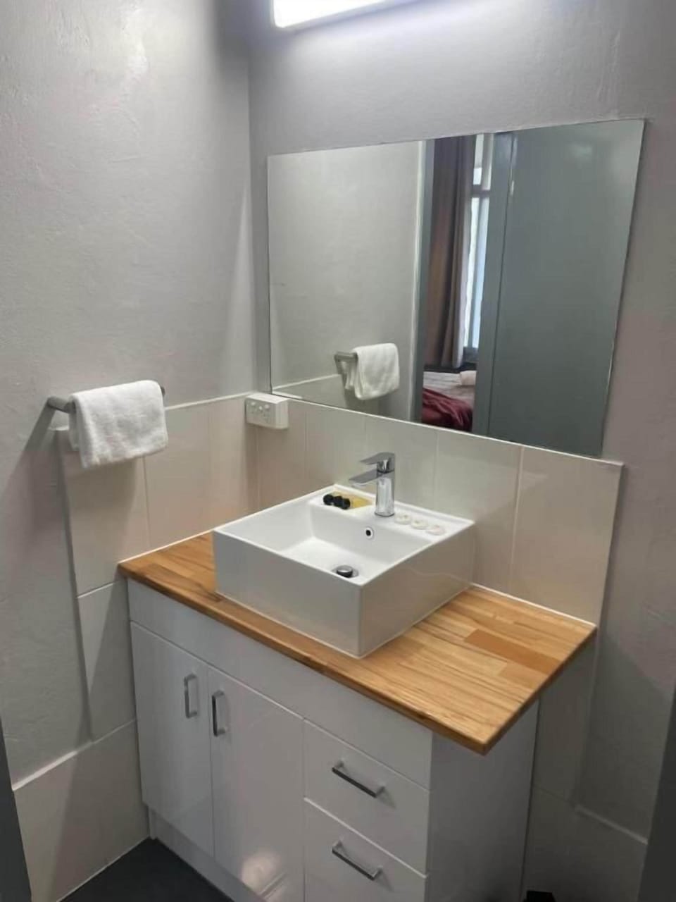 Hair dryer, towels