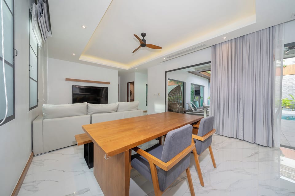 Villa, 3 Bedrooms (Nicky Private Haven PoolVilla BangTao) | Living area | 65-inch LED TV with digital channels