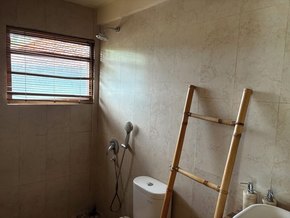Double or Twin Room, Pool View | Bathroom | Shower, towels, soap, shampoo