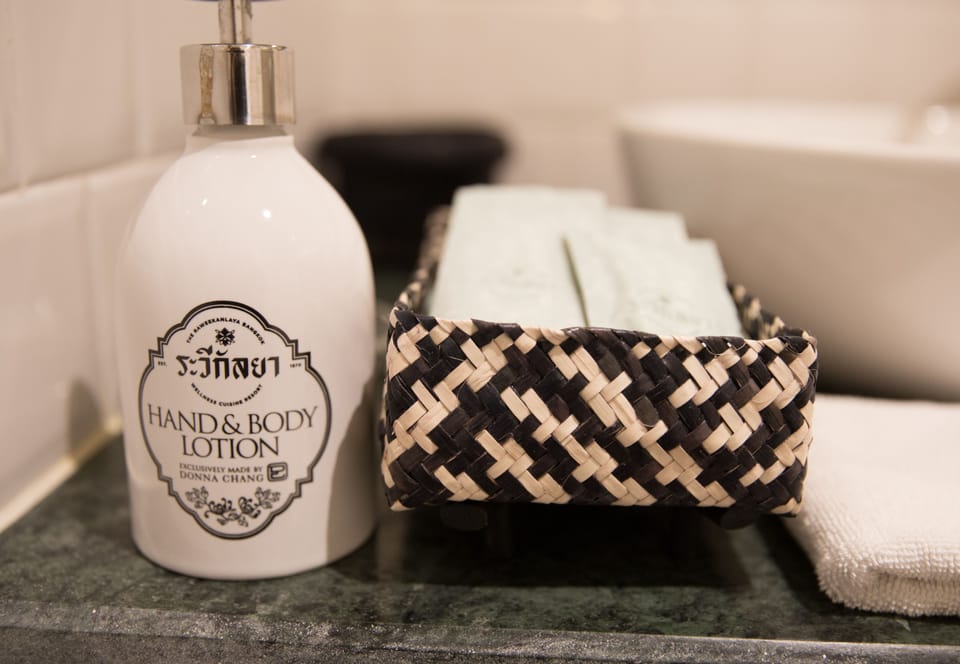 Free toiletries, hair dryer, bathrobes, slippers