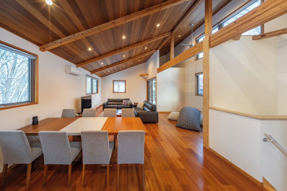 Luxury Chalet | Living area | 55-inch flat-screen TV with digital channels, TV, iPod dock