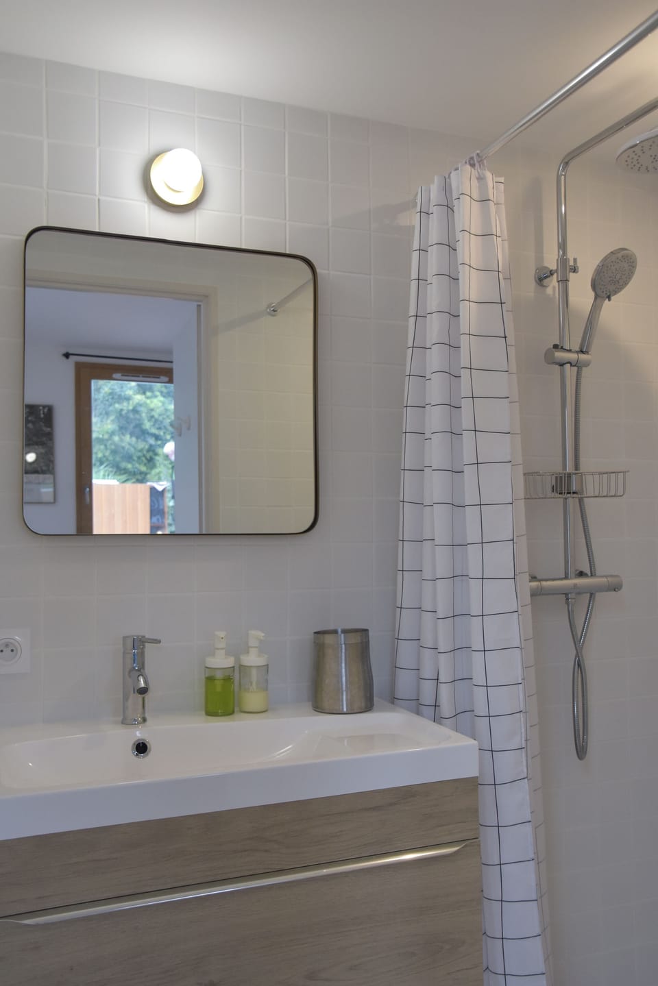 Superior Studio, Courtyard View | Bathroom | Shower, hair dryer, towels, soap