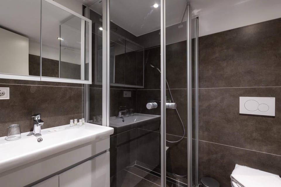 Deluxe Double Room, Courtyard View | Bathroom | Shower, hair dryer, towels, soap