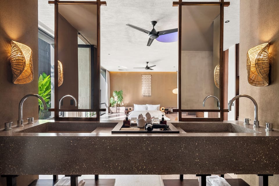 Eco-friendly toiletries, hair dryer, bathrobes, slippers