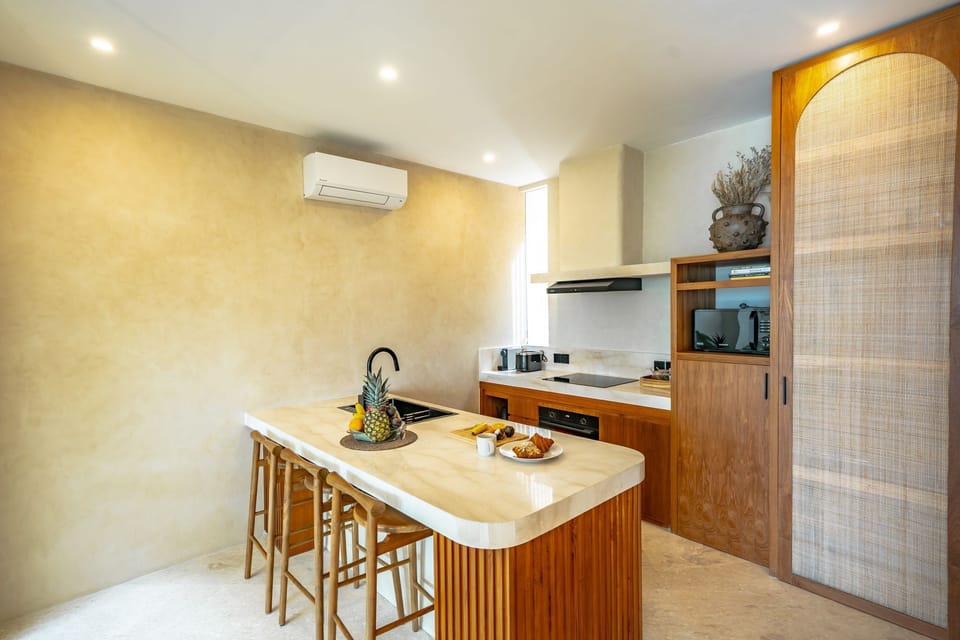 Luxury Villa, 2 Bedrooms, Pool View | Private kitchen | Fridge, microwave, oven, stovetop