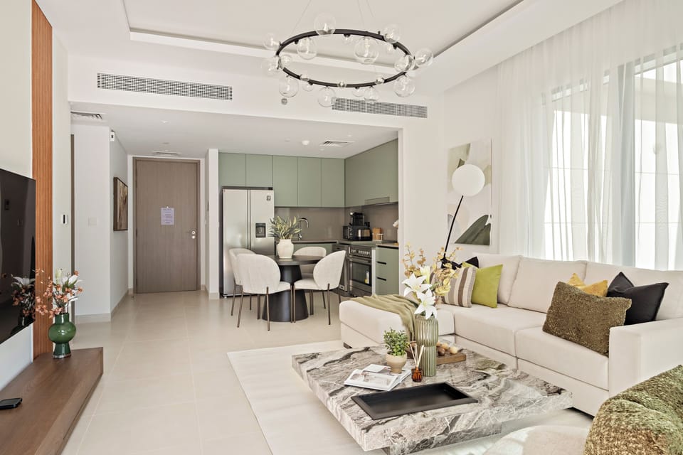 Premium Apartment, 2 Bedrooms (Apartment) | Living area | 50-inch Smart TV with digital channels