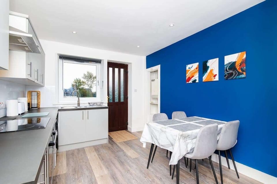 Fridge, stovetop, dishwasher, electric kettle