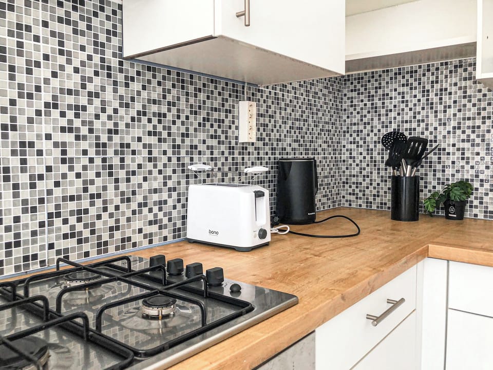 Basic Apartment | Private kitchen | Mini-fridge, oven, stovetop, cookware/dishes/utensils